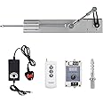 JQDML Upgraded Higher Torque Motor Cycle Reciprocating Liner Actuator Kit, 24V Stroke Longest 150mm, Adjustable Speed Maximum 120RPM, wireless remote control, AC to DC Power Adapter and End Connector