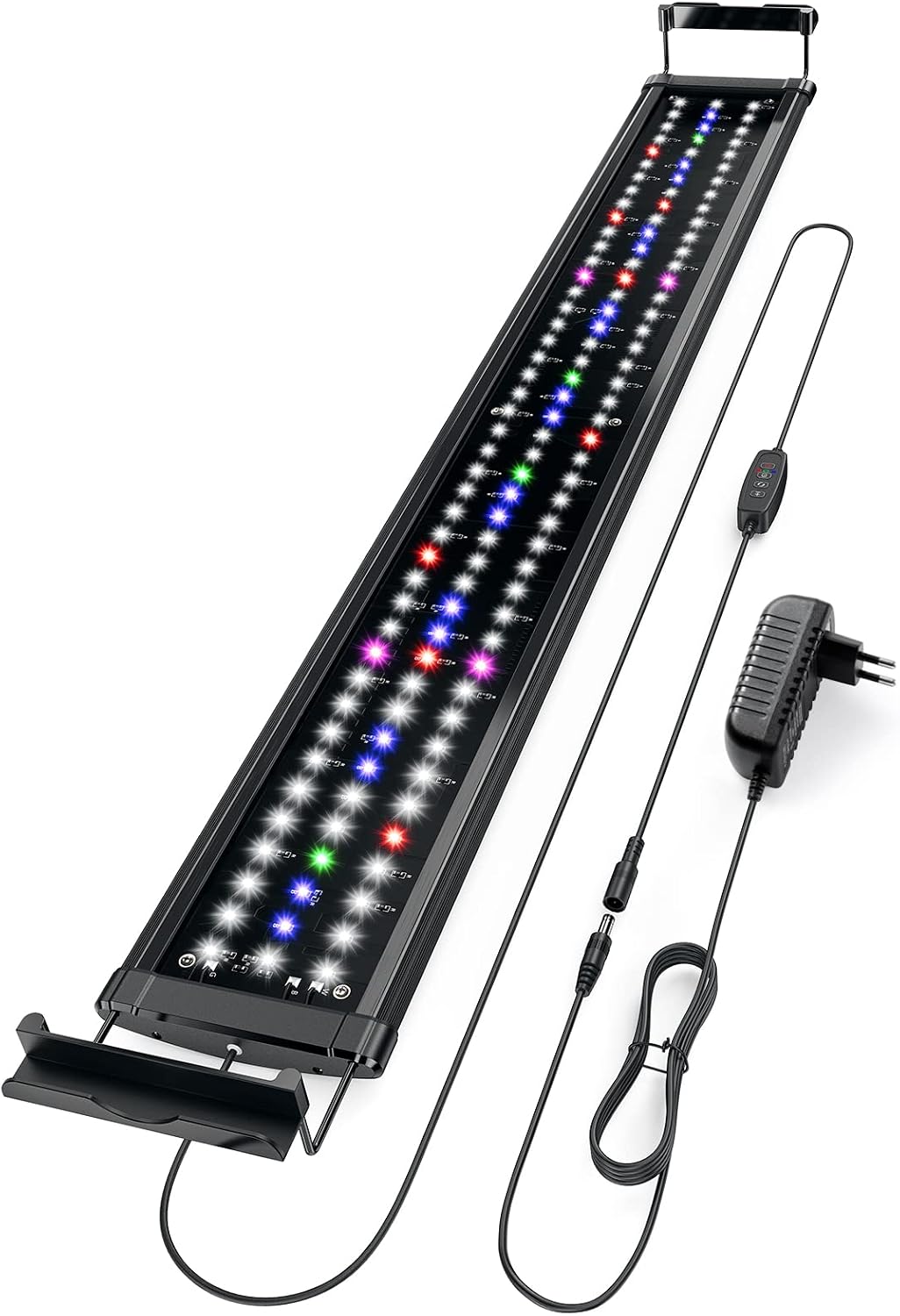 Tccbac Luces para Acuarios, 18W, LED de 90-120cm, Peces y Plantas , Soporte Extensible,Tiempo e Iluminación Ajustable, Multicolor