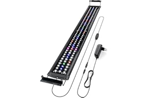Tccbac Aquarium LED Beleuchtung Aquarium Licht, 10Watt Pflanze Aquarium Licht mit Timmer, Voll Spectrum Aquarium Lampe, Einstellbare Helligkeit, Standfuß und 2 Modi (10W für 40-60cm Aquarium)
