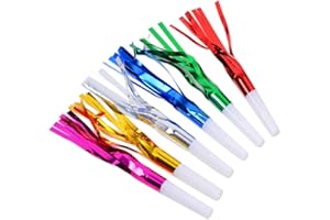 YSTrillion Partie Blowout 30 Pièces Soufflantes Colorées en Métal à Franges Scintillantes Musicales Bruiteurs pour Décorations D’Anniversaire Fiesta Party Supplies