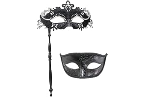 Coddsmz Masquerade Mask for Women on Stick Venetian Masks Costume Party Masks Mardi Gras Mask Christmas Halloween