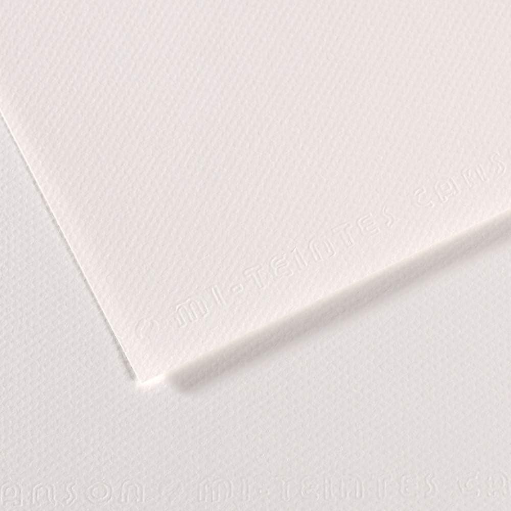 Canson Mi-Teintes Papel de Color de Pulpa Teñida, 160 g/m2, Blanco (White - 335), 221x29,7, Pack de 25