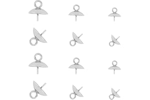 UNICRAFTALE 60 Uds 3 tamaños de Clavija de Acero Inoxidable Colgantes Pinch Charm Connector 0.7mm Pin Colgante de Fianzas Cierres