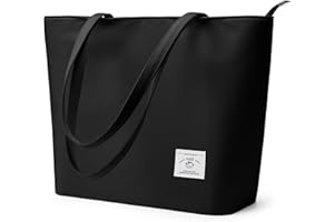 KALIDI Wasserdichte Tote Bag mit Reißverschluss – Leichte Shopper Schulter Tasche für Arbeit Uni.