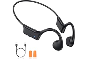 WETSKY Bone Conduction Headphones, Open Ear Headphones Bluetooth Sports Headphones with Bulit-in Mic, Wireless Running Headphones, 29g Lightweight & 8H Playtime & IP55 Waterproof Headphones for Running