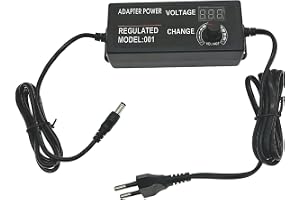 Justerbar strömförsörjningsadapter 3–12 V 5A med LCD-skärm, universell justerbar nätadapter, 60 W AC/DC strömförsörjning för