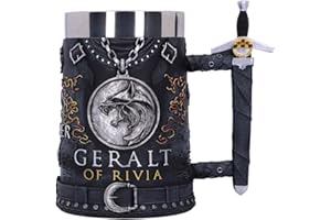 Nemesis Now Chope sous licence officielle The Witcher Geralt of Rivia - Noir - 15,5 cm