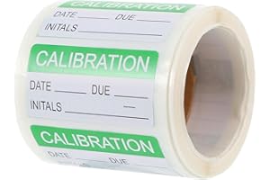 iplusmile Calibration Labels: 300 PCS/Roll Self-Adhesive Calibration Stickers Green-White Write on Quality Control Label for Warehouses and Inventory