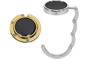 kwmobile Uchwyt na torebkę na stół – 2 x składany, antypoślizgowy uchwyt, haczyki na stół, wieszak na torby, pomysł na prezent, gadżety dla kobiet – zestaw haczyków do torebki, srebrny