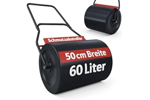 ONBEST Profi Rasenwalze – 60 Liter – befüllbar mit Sand oder Wasser – Walze aus robustem Stahl – inkl. Premium Ablassschraube & Schmutzabweiser – perfekt fürs Rasen sähen