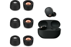 SEMINER 3 Paia di Cuffie In-Ear di Ricambio Compatibili con Sony WF-1000XM5, Tappi per Orecchie Imbottiti In-Ear Earphones (S, Nero)