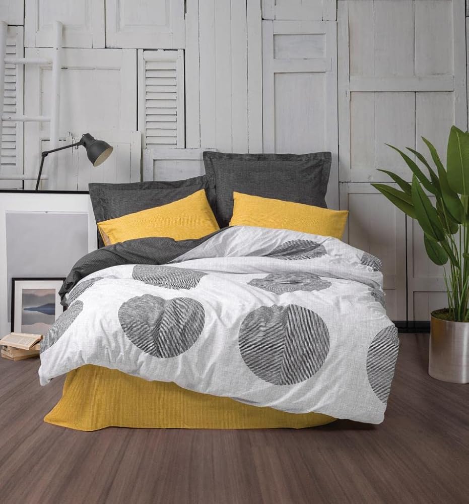 Cotton Box Modern Tek Kişilik Nevresim Takımı Dappled Sarı