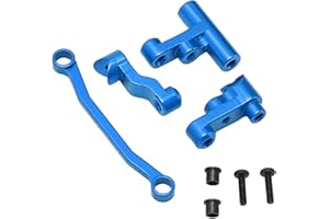 SPYMINNPOO RC Lenkung Ersatzteile, Legierungs Lenkbaugruppe Im Maßstab 1:18, Zubehör Ersatz, Kompatibel mit Traxxas LaTrax Teton RC Auto(Blau) Modellspielzeug Zubehör Für Modellautos