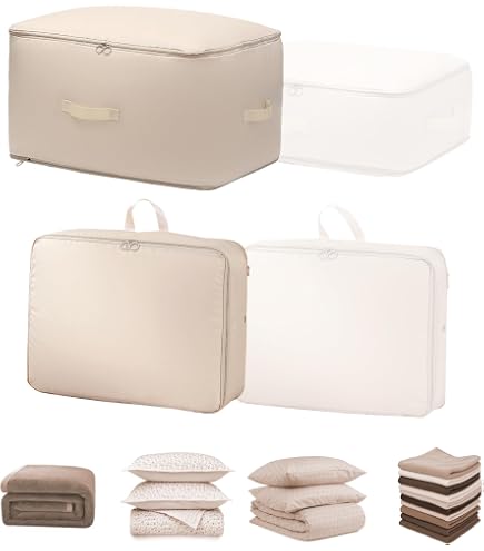 Organizer Autocompressione Salvaspazio - 52x42x60 Cm - Per Coperte, Vestiti, Traslochi - Tessuto Nylon