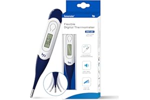 FEMOMETER Thermomètre Numérique à Embout Flexible​, Mesure Rapide et Précise par Voie Buccale, Axillaire ou Rectale - Pour Bébés, Enfants et Adultes