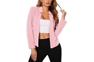 FWAY Blazer for Women Long Sleeve Suit Jacket Open Front Cardigan Casual Blazers for Ladies Work Office Suit Bolero Plus Size