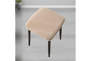 CILUA Stretch Stool Slipcover Modern Dressing Table Jacquard Stool Chair Protecto Cover Bedroom Square 1/2/4pcs Stool Cover Dust Proof Durable Simple Soft Chair Covers Bedroom (Color : F, Size : 1PCS)
