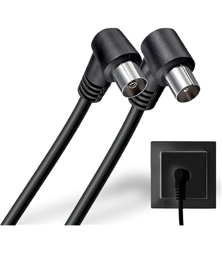 G-PLUG 15m Cavo Antenna TV Coassiale Angolo Retto con Adattatore Femmina- Femmina - IEC RF Maschio-Maschio - Connettori Placcati Oro - Per TV/Decoder, DVB-T/T2, Radio FM/DAB G-PLUG 15m Cavo Antenna TV Coassiale Angolo Retto con Adattatore Femmina- Femmina - IEC RF Maschio-Maschio - Connettori Placcati Oro - Per TV/Decoder, DVB-T/T2, Radio FM/DAB