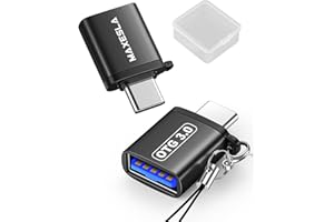 Maxesla 3.0 USB C to USB Adapter with Storage Box and Handy Lanyard, 2 Pack USB C Adapter OTG, High-Speed Data Transfer USB C Male to USB 3.0 Female for MacBook, XPS and Type C or Thunderbolt 3, Black
