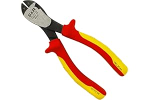 S&R Insulated VDE Diagonal Side Cutter/Electrical Wire Cutters 180mm 1000V VDE-Tested (German Electrical Engineering Association Serie) Wire Cutting Pliers
