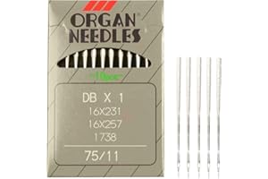 Trimming Shop Organ Foot Sewing Machine Needles Size SY3355 DPX17 75/11, Universal Fits Most Brands for Household, Industrial Sewing Machine, Silver (10pcs)