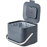 Joseph Joseph 30015 Stack 4 Organik Atık Kabı, Plastik, 23,5 X 19,7 X 16,1 Cm, Grafit, 23.5X19.7X16.1 Cm