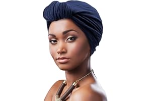 DRESHOW 1 Stück Afrikanischer Damen Turban Geflecht Kopfbedeckung Kopftücher Chemo Kappe Vorgebunden Beanie Mütze Kopfwickel Schlafmütze