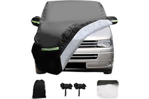 YWNYT Bâche Voiture Extérieur Compatible avec VW T5 T6, Poids 5KG, Luxe Doublure en Coton 300D Housse pour Auto Voiture Exterieur Résistant à l'eau Aux UV avec Fermeture éclair de Porte Latérale