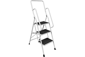 Home Vida 3 Step Ladder With Safety Handrail Foldable Safety Non Slip Matt Safe Heavy Duty