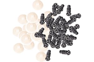 Healifty 100 occhi di sicurezza in plastica con rondelle, occhi neri di sicurezza per amigurumi, burattini, orsacchiotti, accessori fai da te, 5 mm