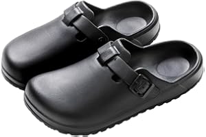 LHXYUO Arch Support Nurse Clogs for Women Men, Adjustable Buckle Non Slip Work Shoes Chef Garden Sandals, Slip-On Slide Slippers
