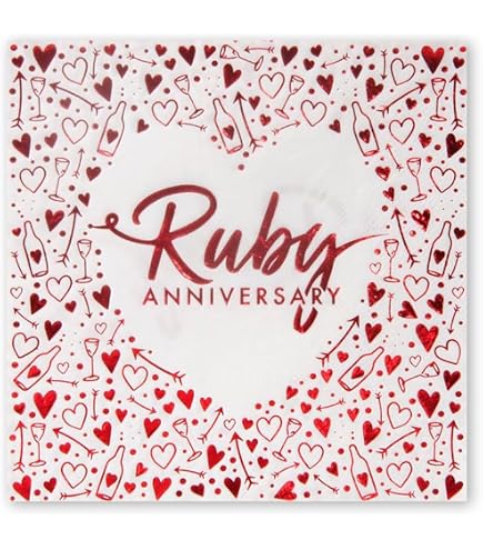 Bandierina Di Carta Creative Party Per Anniversario Di Rubino - 40° Compleanno, Striscione Decorativo Lungo 3,7 M Con Cuori Rossi, Multicolore