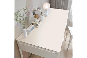 MOZZEILEE Non-Slip Desk Pad, Waterproof PU Leather Desk Blotter, Easy Clean Large Table Protector, Laptop Desk Study Writing Mat for Office Work Home (White,80x50cm)