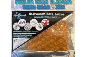 searigs Black Lugworm/Ragworm/Peeler Crab/Mackerel/Squid - 25 x Natural Flavoured Egg Bait Stops 12mm