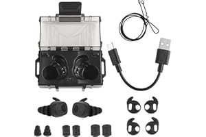 ACEXIER Auriculares tácticos Bluetooth 5.3 con cancelación de ruido, intraauriculares para caza y tiro, protección auditiva