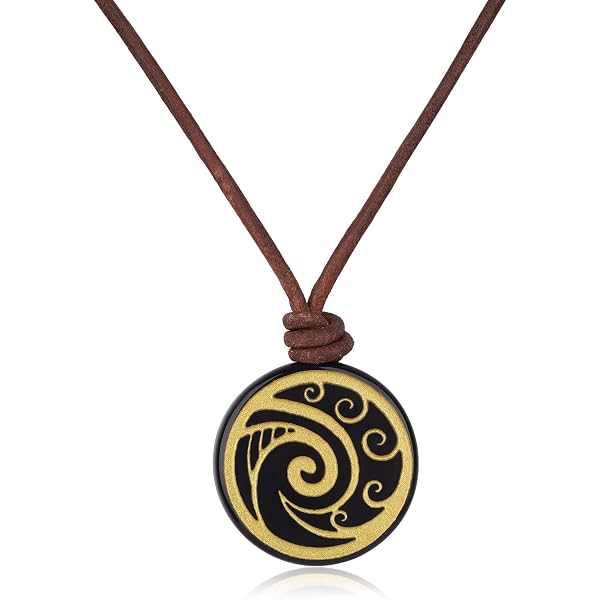 Collana Con Ciondolo In Madreperla Intagliata A Mano 81stgeneration – Motivo Maori Koru, Grande E Semicircolare
