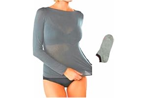 JADEA Maglia Cashmere Manica Lunga, Offerta 1-2 Pezzi + Calze in Omaggio, Scollo a Barca, Sottogiacca Donna