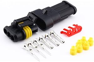 KEENSO Connecteur de fil électrique étanche à 3 broches 1 5 mm Rétractable Verrouillage rapide Pour réparation carrosserie moto voiture camion-Connecteur Etanche Broches