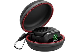 HALLEAST Compatible With Apple Watch Charger Stand, Silicone Iwatch Charger Stand for Series Ultra/8/7/SE/6/5/4/3/2/1 with Portable Eva Case,38 40 41 42 44 45 49mm,Black