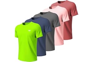 Lo.gas Maglietta Sportiva Uomo Manica Corta Asciugatura Rapida Traspirante per Palestra e Corsa 3/5 Pezzi