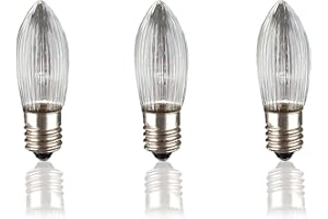 Hellum Candele di ricambio per arco, 3 pezzi, 5 V, 3 W, per albero di Natale, candele, luci interne con 50 punti di combustione, lampadine per arco luminoso E10/5 V/3 W/22 Lumen 910131