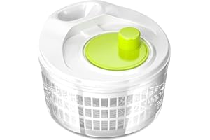 Miiepls Essoreuse à Salade avec Couvercle, SéChoir à Salade pour Laver Et SéCher La Salade à Manivelle, Essoreuses à Salade De 5 L pour Tamis, LéGumes Et Fruits (22,5 Cm X 15,5 Cm)