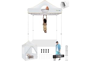 Hoteel Faltpavillon 2x2 Wasserdicht Stabil Winterfest,Pop Up Pavillon Partyzelt,Sonnenschutz Gartenpavillon,Pavillon Faltbar mit Handtasche,Weiß