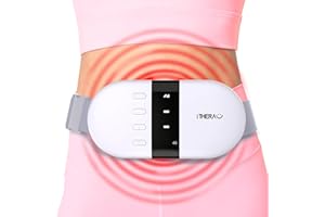 I-THERA-U Ceinture Chauffante Regle Douloureuse Electrique Coussin Chauffant Avec Batterie pour Menstruelle Lombaire Ventre Dos Douleur Massante Vibrante USB Massage et Relaxation