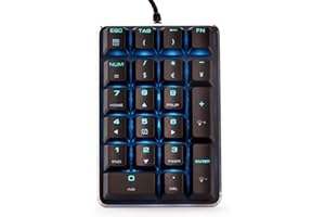 Qisan Gateron Teclado num Eacute Rico MEC Aacute para Jugar con retroiluminaci oacute n Azul con Cable e Interruptor marrón num Eacute Rico portá Til de 21 Teclas Dise