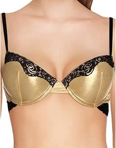 Rene Rofe Soutien Gorge Dore Push Up Avec Armatures Dentelle Noire Bonnet 100d Amazon Fr Hygiasne Et Soins Du Corps