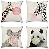 Artscope 4 Pack Federe per Cuscini Divano Cotone Biancheria Gettare Copricuscino Decorativo Caso Federa Cuscino Divano Auto H