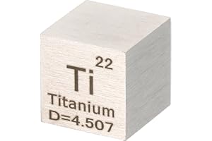 PATIKIL Titanium Cube, 10mm Ti Density Cube High Density Element Cube Unique Metal Cube Periodic Table of Elements Collections Lab Experiment Teacher Scientific Classes