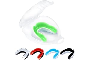 ‎QUIXOTICAL Quixotical 5 Stück Sport Mundschutz mit Zahnschutz Kasten, Sport Zahnschutz für Kinder, Für alle Vollkontakt-Sportarten Einschließlich Rugby, Kampfsport, Kickboxen, Hockey & Boxe