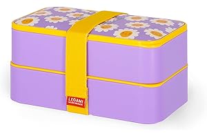 Legami - Porta Pranzo, Lunch Box con 3 Posate Incluse, Daisy, Contenitore, Capacità 1200 ml, a Prova di Perdite, Adatto a Microonde e Lavastoviglie, Ideale per Scuola, Ufficio, Lavoro